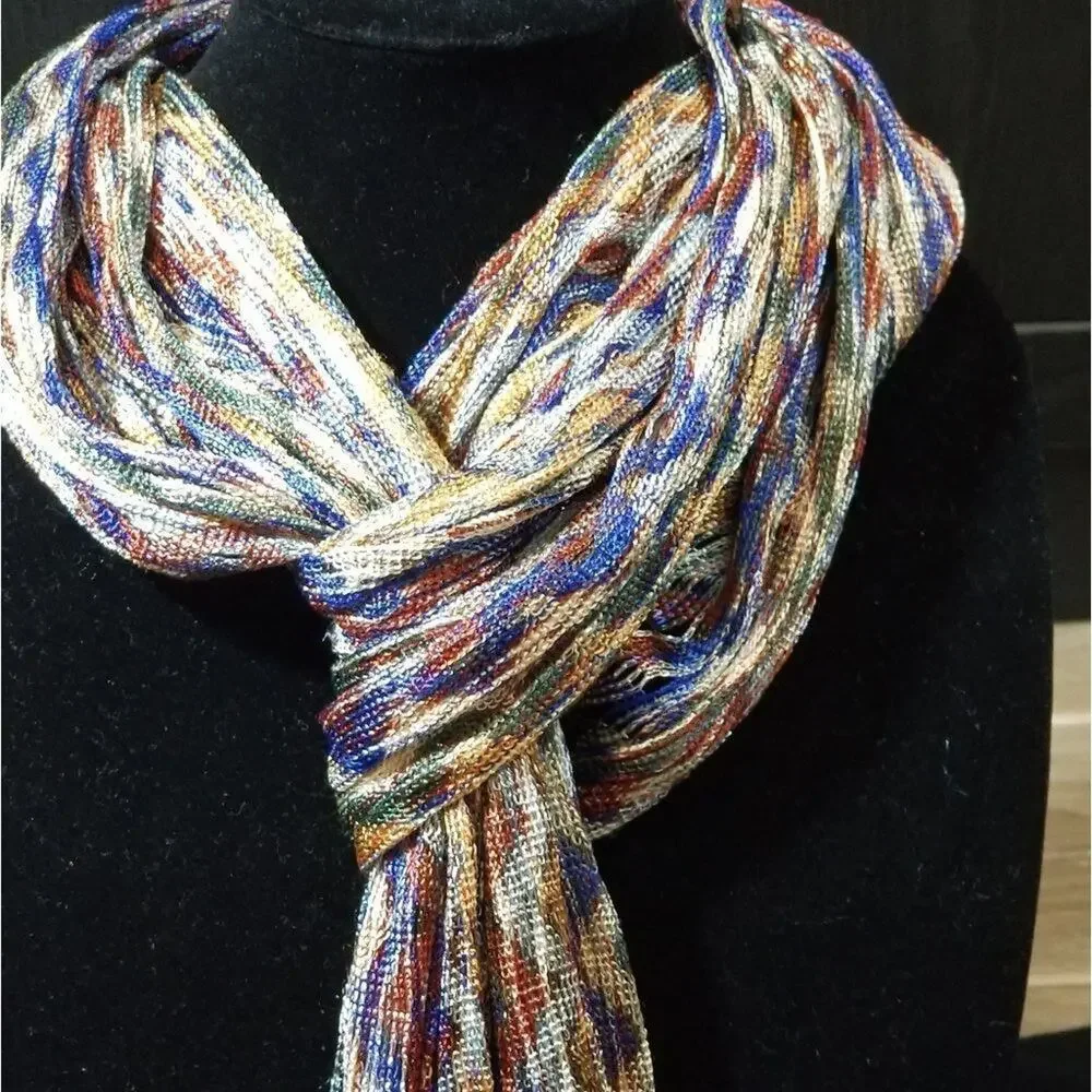 Chico's multi color fringed scarf‎ - Picture 2 of 3